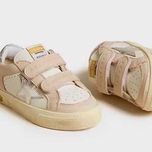 Golden Goose Kids Cream and Pink Sneakers